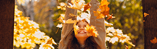 Girl in leaves