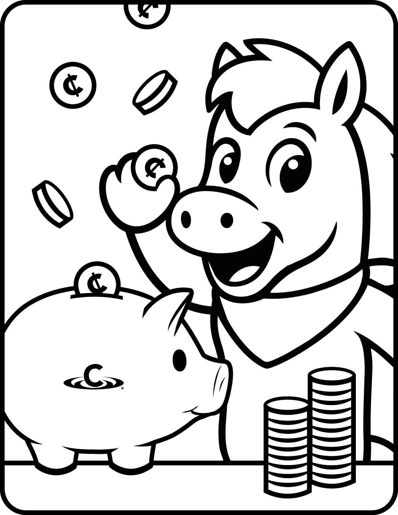 Coloring page: county fair scene