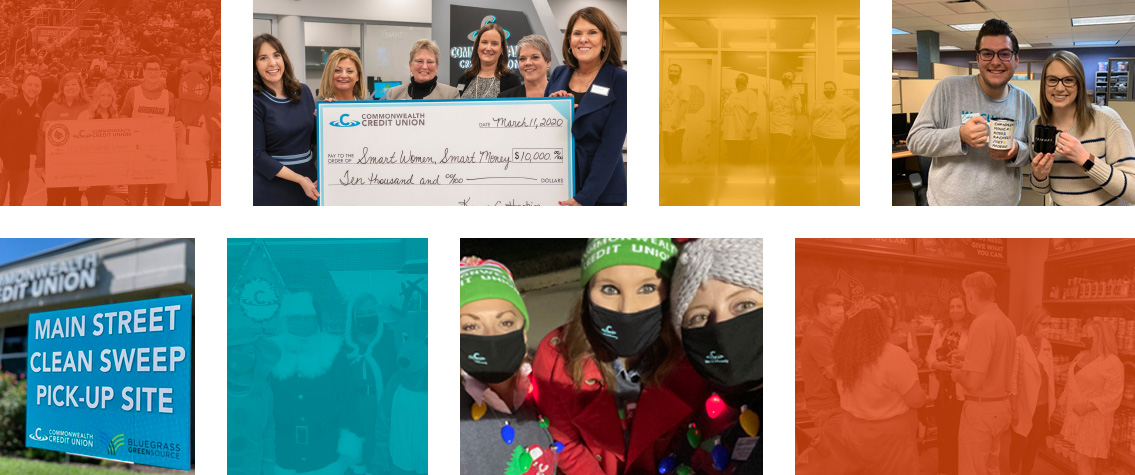 Collage of CCU employees in the community.