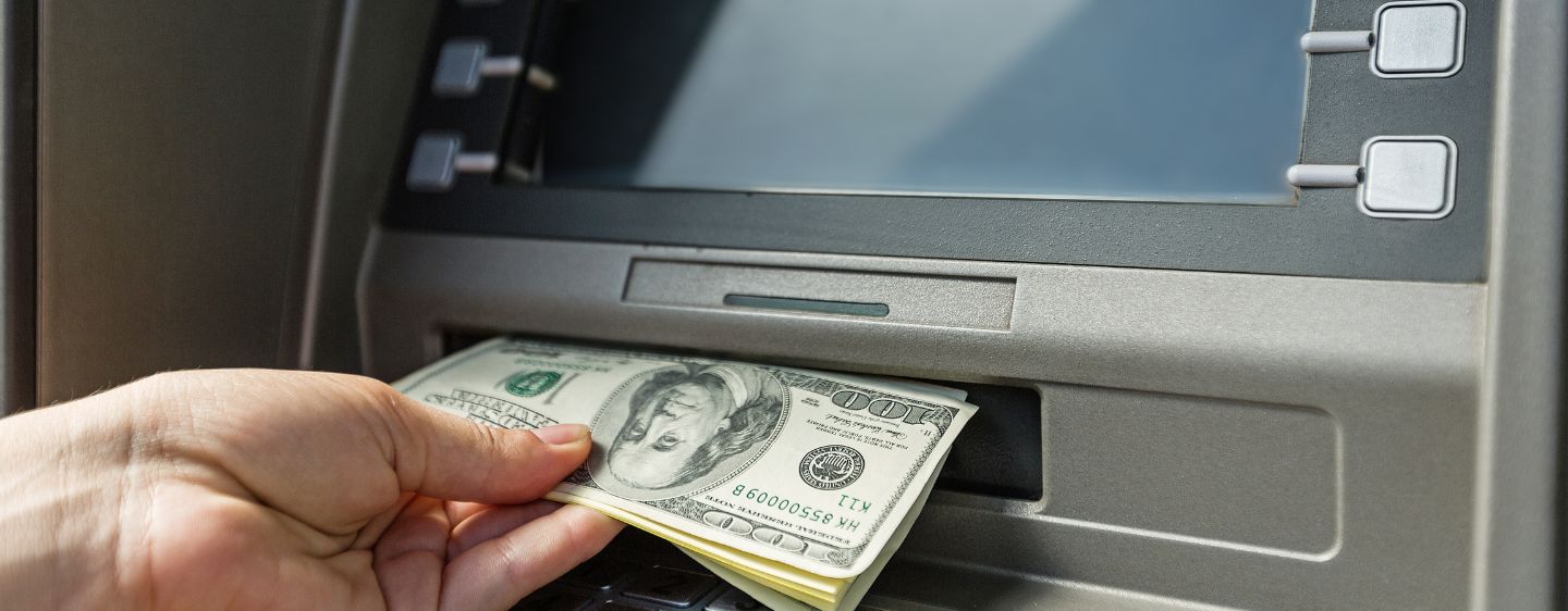 Taking cash out of ATM