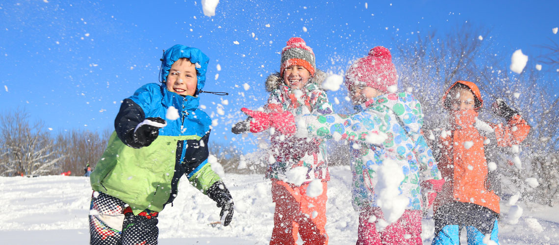 Children playing in snow