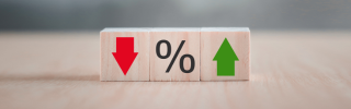 Depiction of interest rates with blocks. 