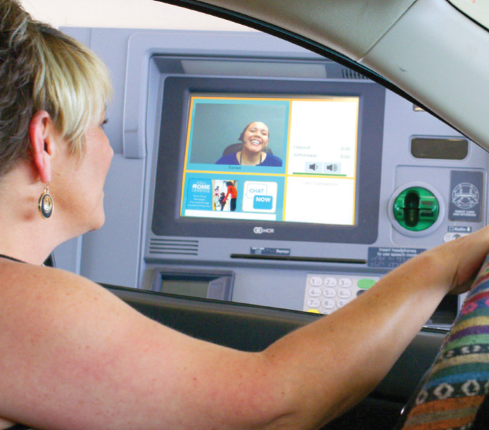 Woman at a drive thru LVT