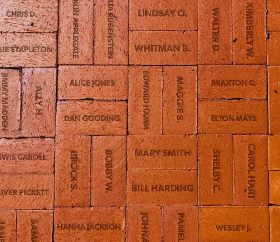 Image of faux commemorative bricks to be used as a rotating banner