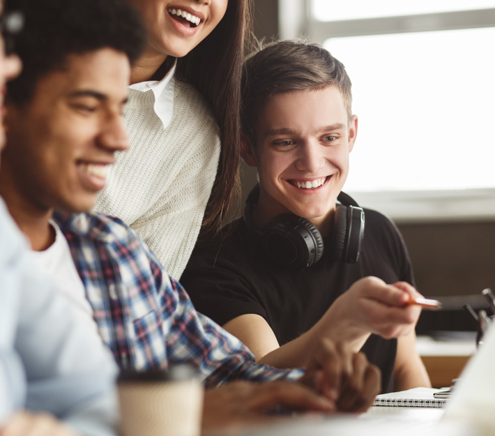 Students using a PC.