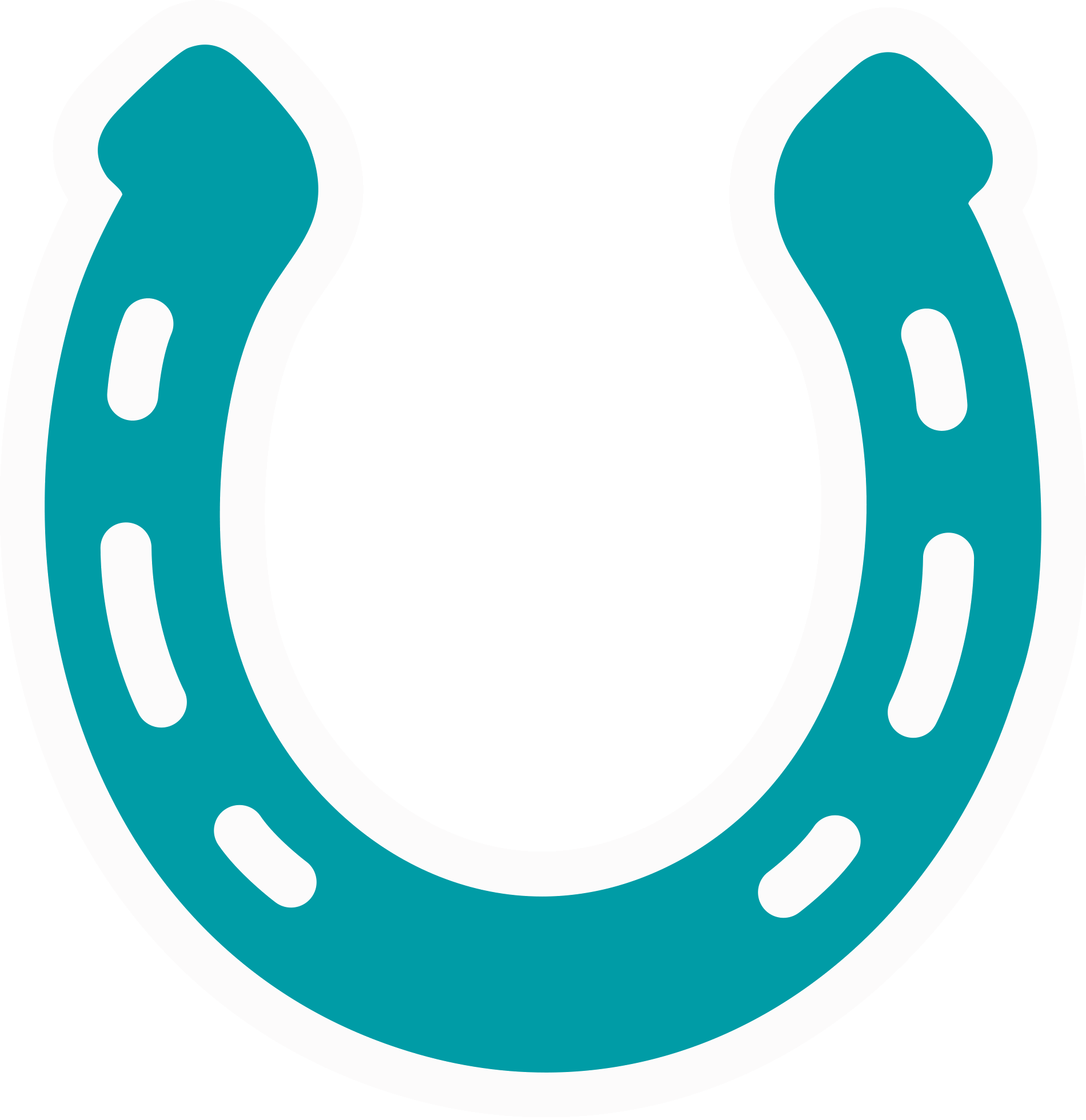 Illustration of a teal horseshoe