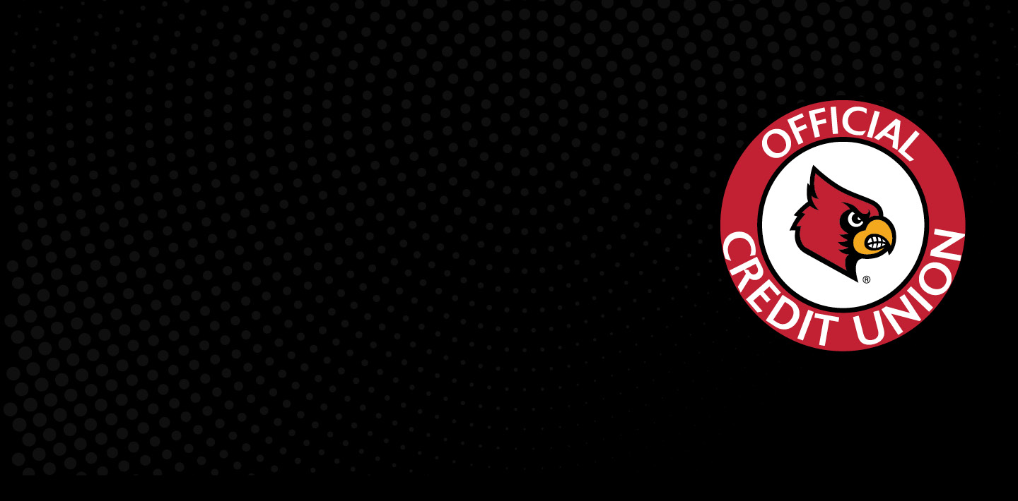 Official Credit Union of University of Louisville seal.