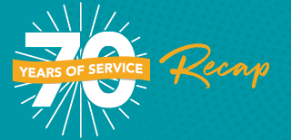 70 years of service recap graphic image