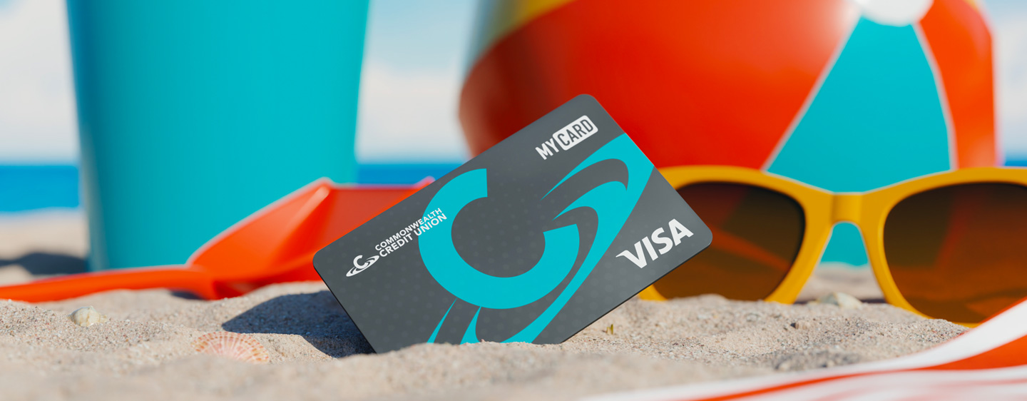 Header image depicting a CCU MY Card on a beach