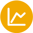 Icon depicting a rising & falling line graph