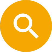 Icon depicting an image of a magnifying glass to signify searching