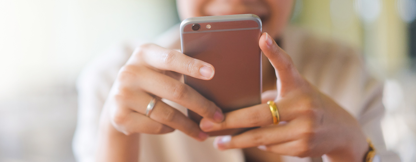 Person holding phone.