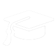 Graphic icon of a graduation cap.