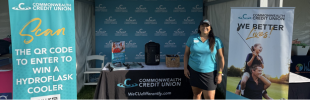 CCU team member at Barbasol Golf tournament. 