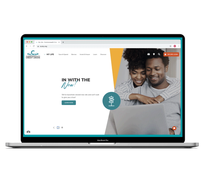 Animated image of navigation the login button.