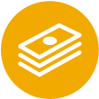Icon depicting stacked paper money