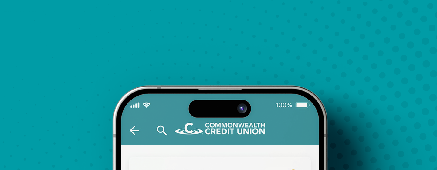 Image of the top of a phone with the CCU logo on it peeking up from the bottom of the image