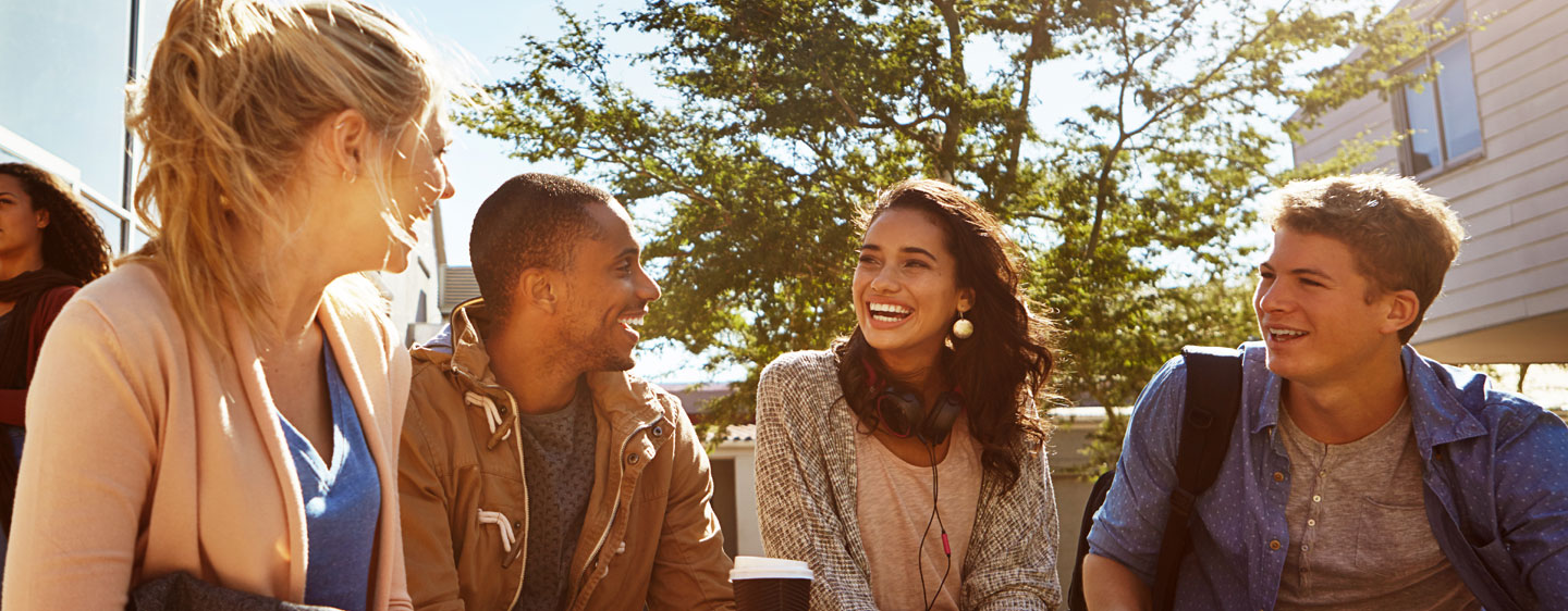 Students relaxing together between classes.