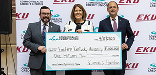 Check presentation of $1,000,000 to EKU from Commonwealth Credit Union. 