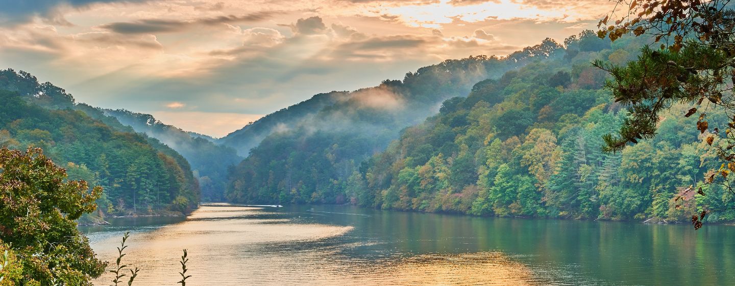Dewey Lake at Jenny Wiley State Resort Park, Prestonsburg, Kentucky.
